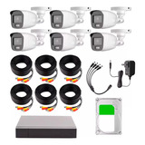 Hilook Kit De Camaras De Seguridad Exterior Video Vigilancia Con Micrófono Integrado Cv/a6-plus+3tb Turbohd 1080p Cctv 6 Cámaras Bala Colorvu Vision Nocturna A Color