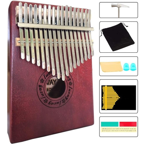 Luvay Kalimba Piano De Pulgar De 17 Teclas, Cuerpo De Caoba 