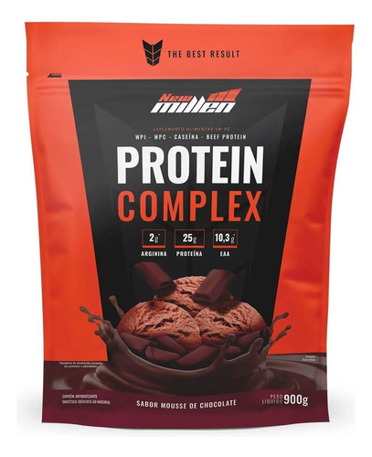 Suplemento Em Pó New Millen  Premium Protein Complex Proteínas Protein Complex Sabor  Mousse De Chocolate Em Sachê De 900g