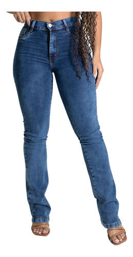 Calça Jeans Feminina Boot Cut Boca De Sino Flare Sawary Nf