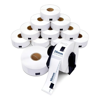 03 Rollos Etiqueta Compatible Brother Dk1201 29x90 mm con 400 etiquetas por rollo para etiquetadoras series QL en general Color Blanco INKO | MercadoLibre