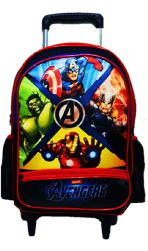 Mochila  Infantil Vingadores Bolsa Escolar Rodinhas Avengers
