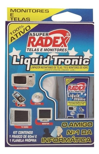Produto Para Limpeza De Monitores/dvd/scanners 60ml. Radex