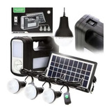 Kit Panel Solar Con Batería Y 3 Bombillos De 3w Carga Usb 5v