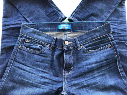Jean adidas Originals Azul Finito Tiro Bajo T25 Slim Mujer