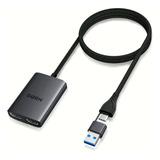 Adaptador Usb 3.0 Hdmi Duplo 1x2 P/ Extensão De Tela Windows