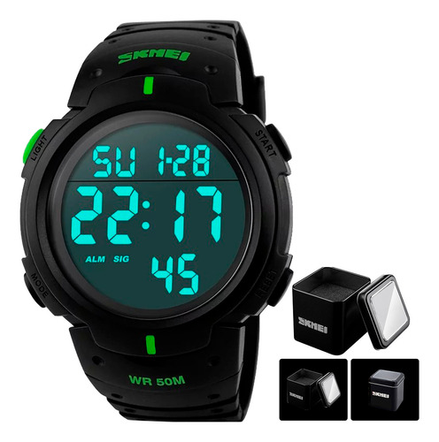 Relógio Masculino Skmei 1068 Esporte Digital Shock Nf Verde