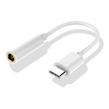 Adaptador Tipo C A Audio Jack 3.5mm Para Samsung Moto Xiaomi Color Blanco