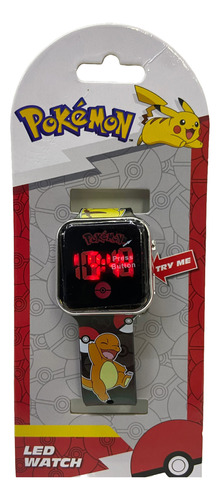 Reloj De Puslera Pokemon Led Watch Nintendo Cuadrado