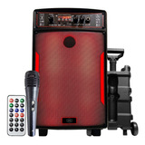 Caixa De Som Grande Led Frontal 1000w Mp3 P10 P2 + Mic