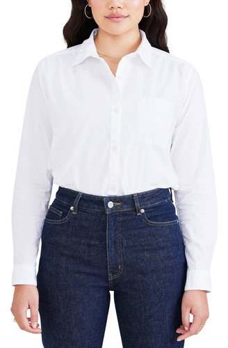 Blusa Mujer Favorite Button-up Regular Fit Blanco Dockers