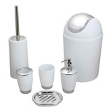 Set Kit De Baño Completo Jabonera Tacho Accesorios 6 Piezas