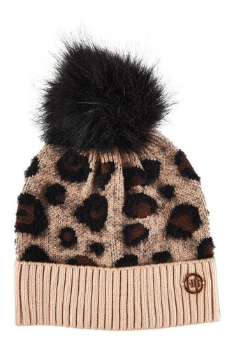 Gorro Invierno Animal Print Con Pompón Holly Land Mujer Km96