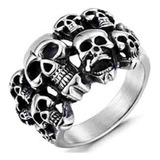 Anillo Calavera De Plata 2 X 1,5 Cm 17 Gr Art 340