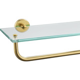 Estante De Vidrio Con Toallero Para Baño - Dorado