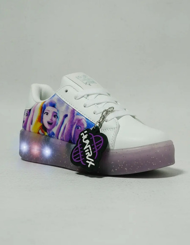 Tenis Infantil Luces Led Urbano Demon Tema Hunters + Llavero De Regalo Huntrix