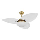 Ventilador Teto Volare Dourado Dunamis S3 Palmae Branco 110v Diâmetro 120 Cm Frequência 127v Material Das Pás Mdf Quantidade De Pás 3 127v