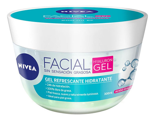 Gel Crema Acido Hialurónico Facial Refrescante Nivea 200ml