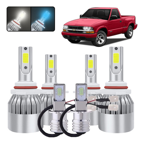 Kit De Focos Led 9005 9006 H3 Para Chevy S10 Pickup 96-1997