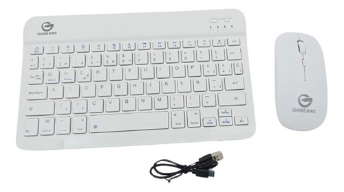 Teclado Mouse Inalámbrico Portátil En Español Bluetooth