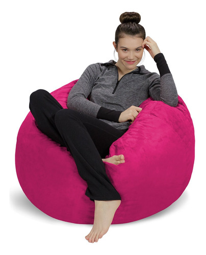 Sofa Puf Silla Microfibra Magenta