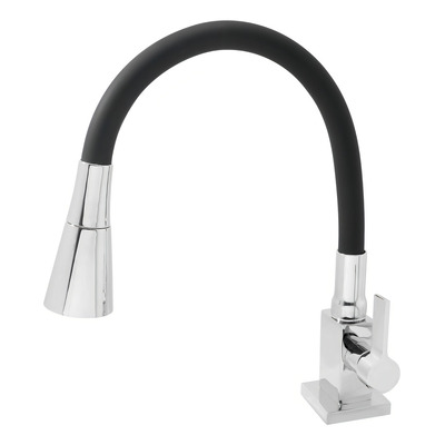 Torneira Gourmet Mesa Color Preta Flexível 2 Jatos Luxo Cor Preto