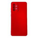 Capa Capinha Silicone Compatível A72 + Película 3d Cor Vermelho + Película