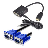 Adaptador Hdmi Vga Conversor + Cabo Vga Tv Notebook Monitor