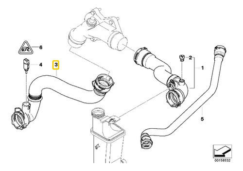 Manguera Inferior De Radiador Bmw X3 E83 2003 M54 Foto 6