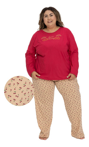 Pijama Feminino De Dormir Plus Size 100% Algodão Bonito 