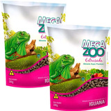 2 Ração Extrusada Iguana E Répteis Herbívoros 280g Megazoo