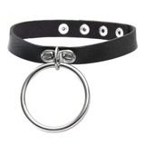 Collar Choker Negro Gargantilla Encaje Circulo Grande Mujer