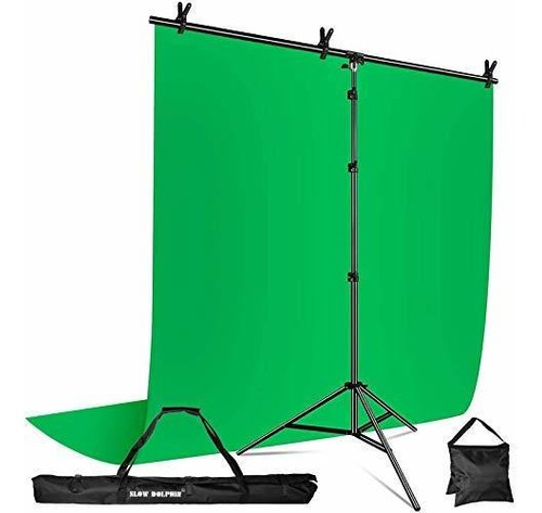 Slow Dolphin Green Screen Backdrop Stand Kit Con 8.5ft X 5f