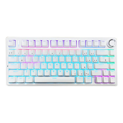 Teclado Gamer Aula F75 Rgb Blanco, Inglés, Blue Switch, 65% Inglés Internacional | Envío gratis
