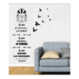 Vinilos Decorativos Pared Buda Zen Aves Mas Frase Grande