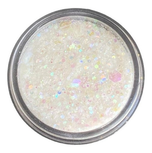 Glitter Branco Flocado Holográfico Fruta Cor