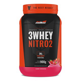 Whey Protein 3w Nitro2 900g Isolado Concentrado New Millen Sabor Morango