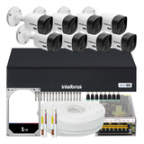 Kit Intelbras 8 Câmeras Vhc 1120 Dvr 8 Canais 1tb 200m Cabo