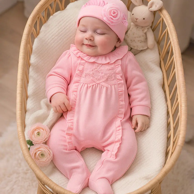 2pcs Mono De Algodón Rosa Con Sombrero Para Bebé Niña 0-12m Talla 6-9 Meses | MercadoLibre