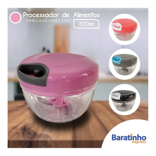 Mini Processador Triturador Manual De Alimentos 3 Laminas