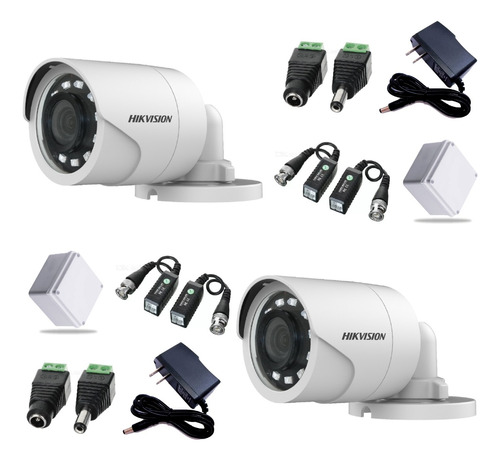 Kit Cámaras Seguridad Hikvision 2 Bala 1080 2mp + Accesorios