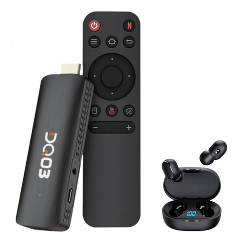 Tv Stick / Tv Box Android 4k + Brinde Fone Bluetooth 