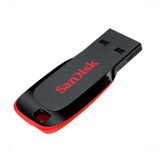 Pendrive Sandisk Usb Cruzer Blade 128gb 2.0 Preto E Vermelho