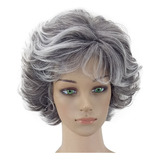 Gray Wig Woman Natural Party Wig Short Full Ca 1