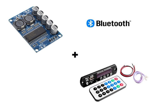 Kit Amplificador 35w Rms + Modulo Bluetooth Usb Mp3 Boombox 