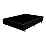 Cama Box Base Viúva Courino Preto 128 X 188 X 40