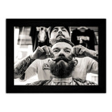 Quadro Decorativo Grande Barber Shop Barbeiro Cliente Bigode