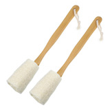 Cepillo De Baño Ducha De Madera Espalda Masaje 37.5x6cm 2uds