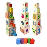 Juguete Didáctico Torre Cubos De Encaje Apilable Para Niños