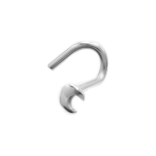 Piercing Nariz Nostril Oro Blanco 18k Luna Copawa Joyas®